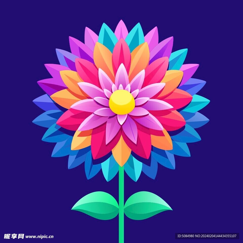 简洁的彩色节日素材菊花