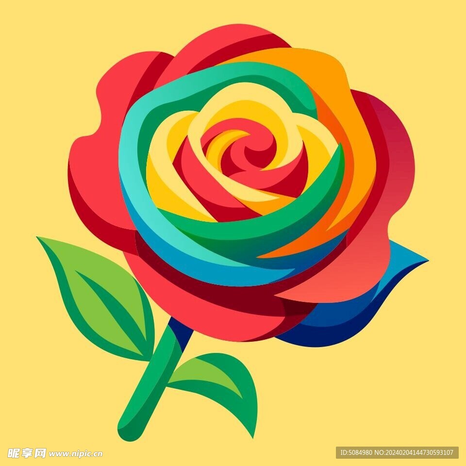 简洁的彩色节日素材玫瑰