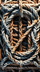 一个廉字，立体字，由缆绳编织成的