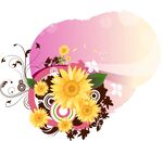 小黄花水彩素材
