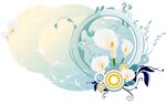 喇叭花花藤水墨插画