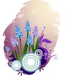 紫色植物花卉插画