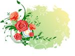 唯美花卉花藤水墨素材