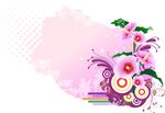 水彩粉色花卉花朵背景素材