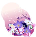 水彩紫白色花卉时尚背景素材