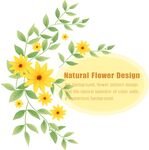 矢量小黄花花枝边框素材