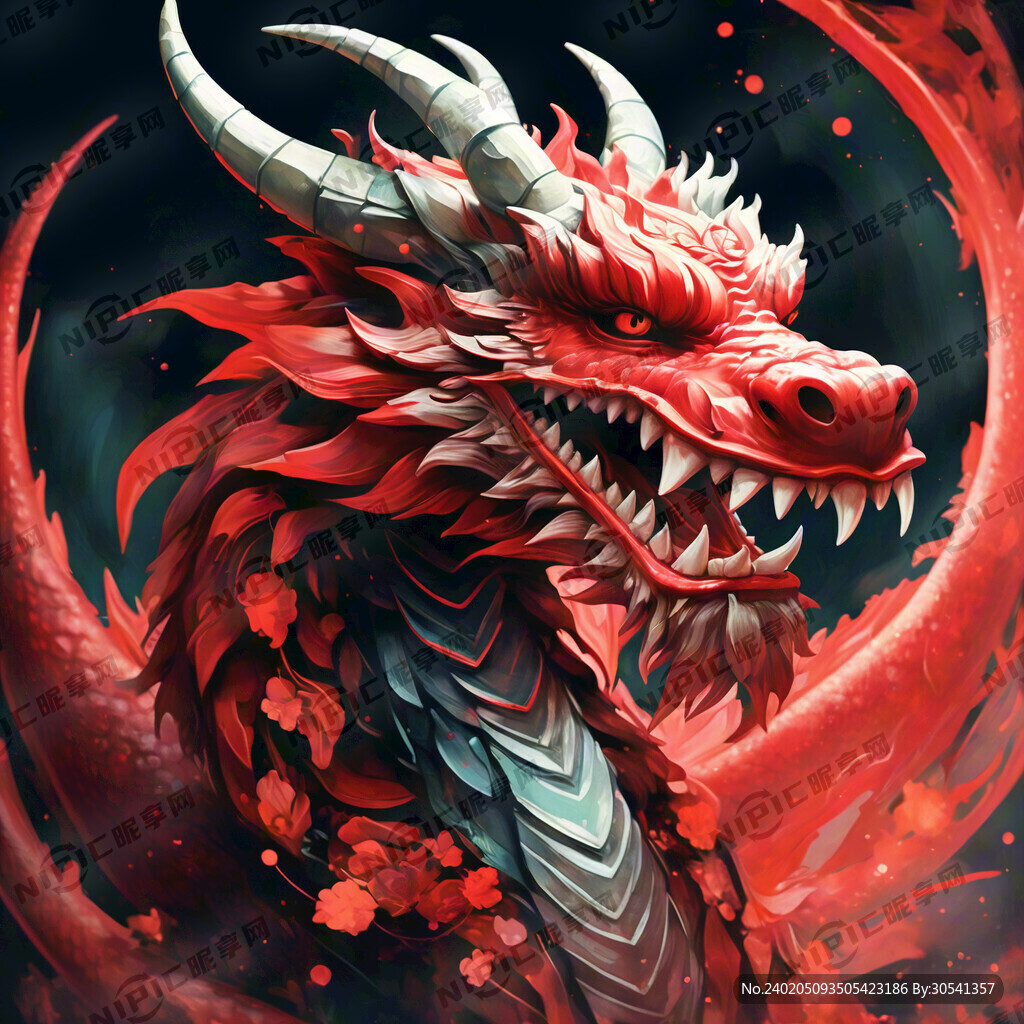 龙 红色 喜庆