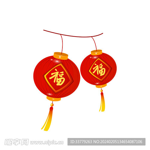卡通大红灯笼 