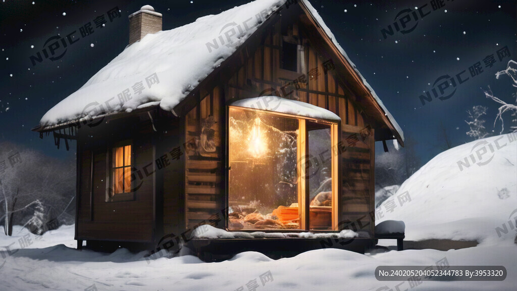 高高掛在樓台中間的一盞冬夜暖燈