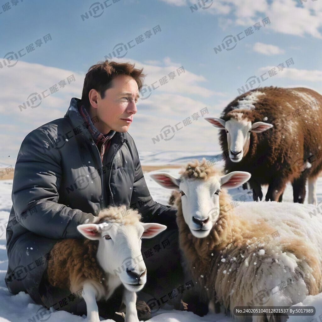 马斯克在内蒙古雪地里放羊