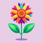 简洁的彩色节日素材向日葵