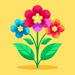 简洁的彩色节日素材报春花