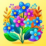 简洁的彩色节日素材勿忘我