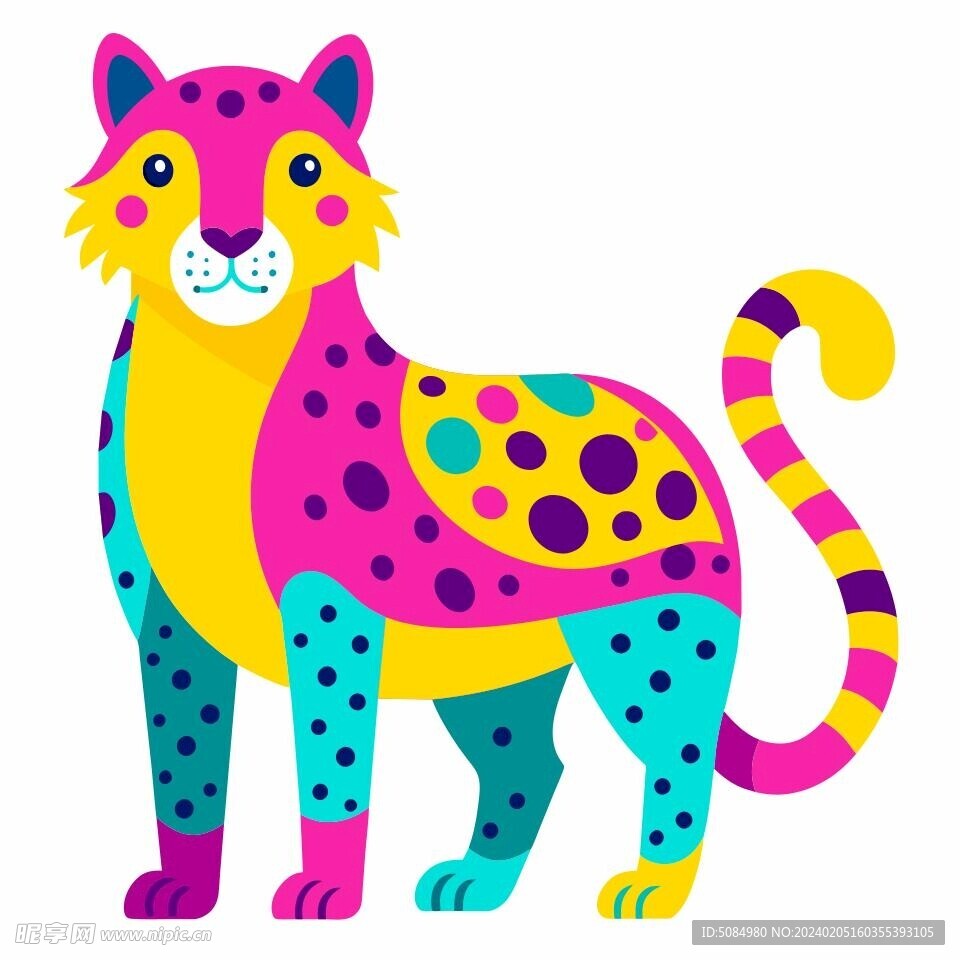 简洁的彩色节日素材豹