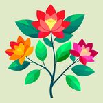 简洁的彩色节日素材杜鹃花
