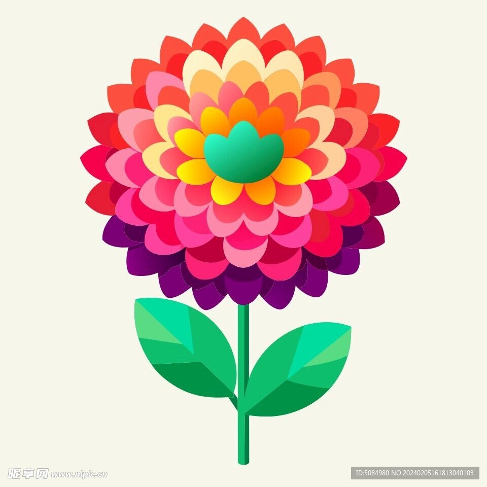 简洁的彩色节日素材菊花
