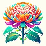简洁的彩色节日素材菊花