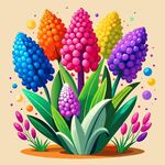 简洁的彩色节日素材风信子