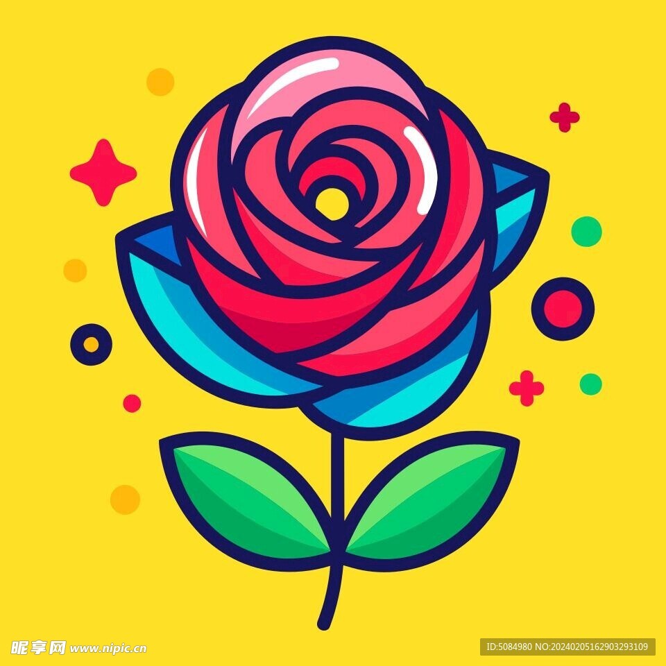 简洁的彩色节日素材玫瑰