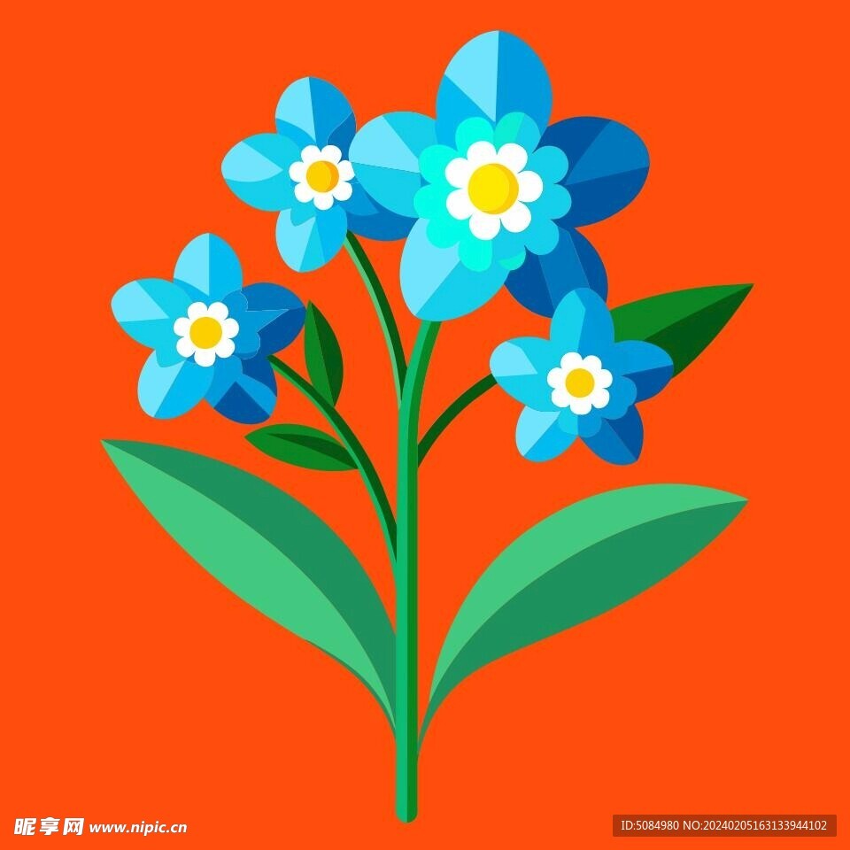简洁的彩色节日素材勿忘我