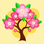 简洁的彩色节日素材樱花