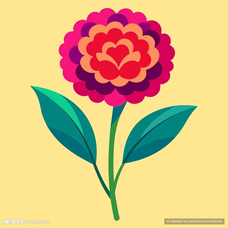 简洁的彩色节日素材康乃馨