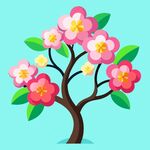 简洁的彩色节日素材梅花