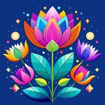 简洁的彩色节日素材荷花