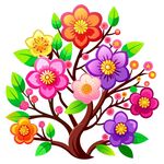 简洁的彩色节日素材梅花
