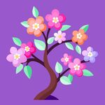 简洁的彩色节日素材樱花