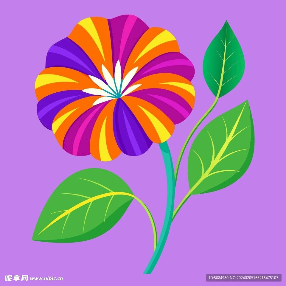 简洁的彩色节日素材牵牛花