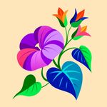 简洁的彩色节日素材牵牛花