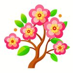 简洁的彩色节日素材梅花