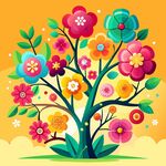 简洁的彩色节日素材梅花