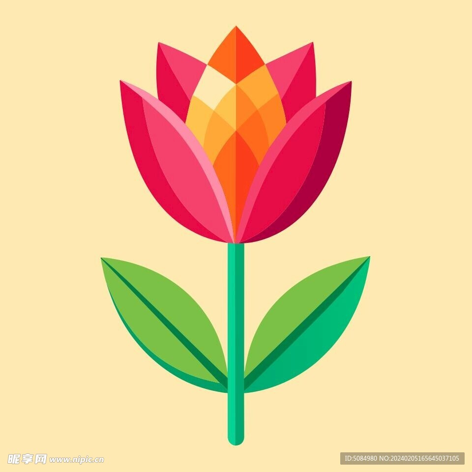 简洁的彩色节日素材郁金香
