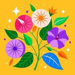 简洁的彩色节日素材牵牛花