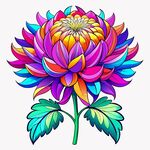 简洁的彩色节日素材菊花