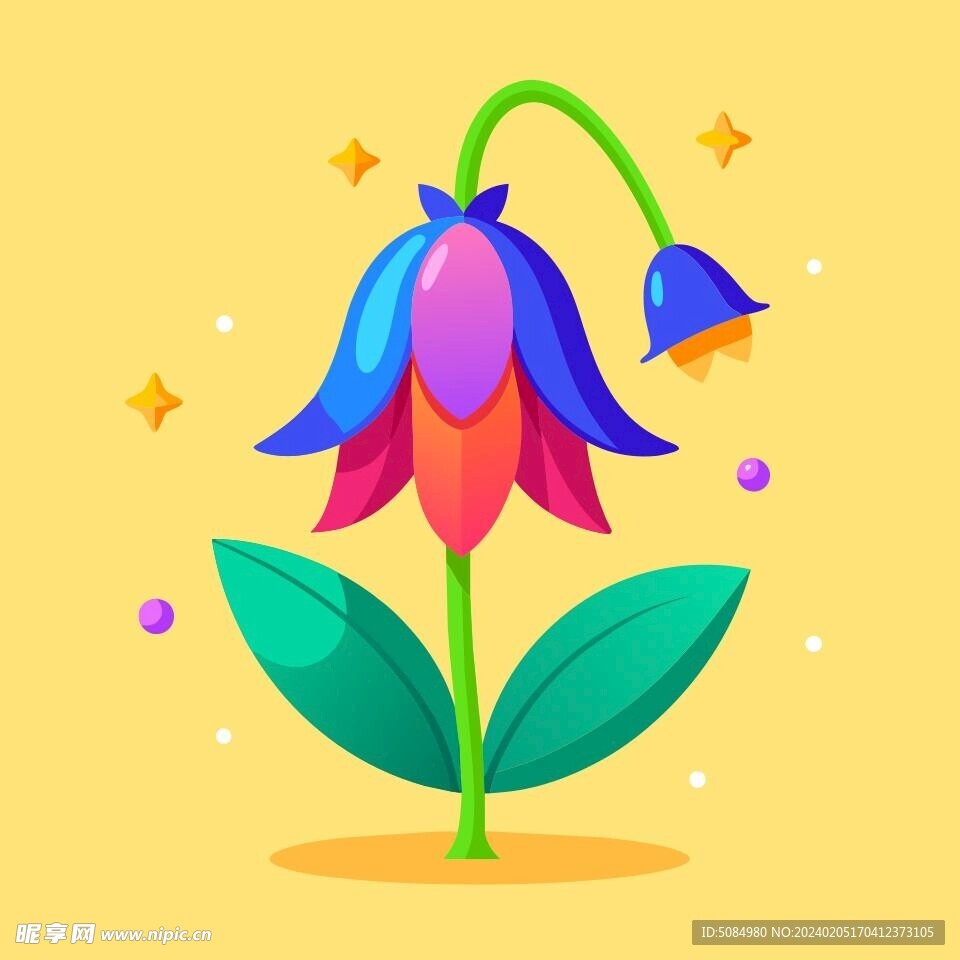 简洁的彩色节日素材铃兰