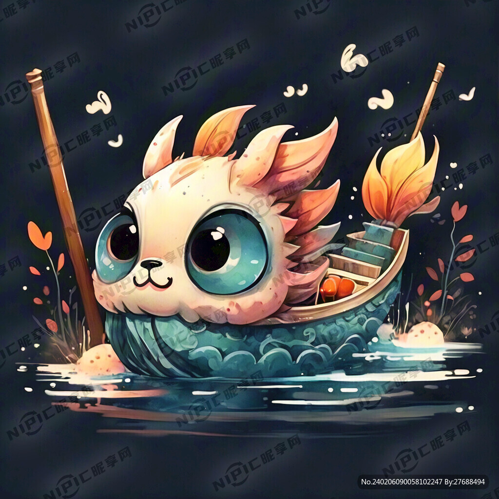 龙舟 可爱 大眼睛 半侧面