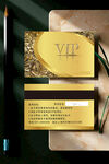金色高档VIP卡片定制高档简约