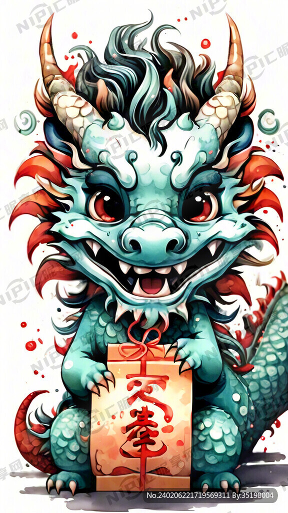 卡通 中国龙 过年 喜庆 美好