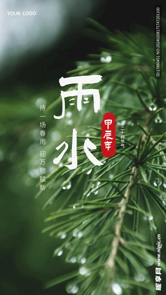 雨水节气海报