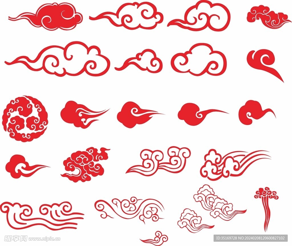 祥云矢量图祥云各种造型元素