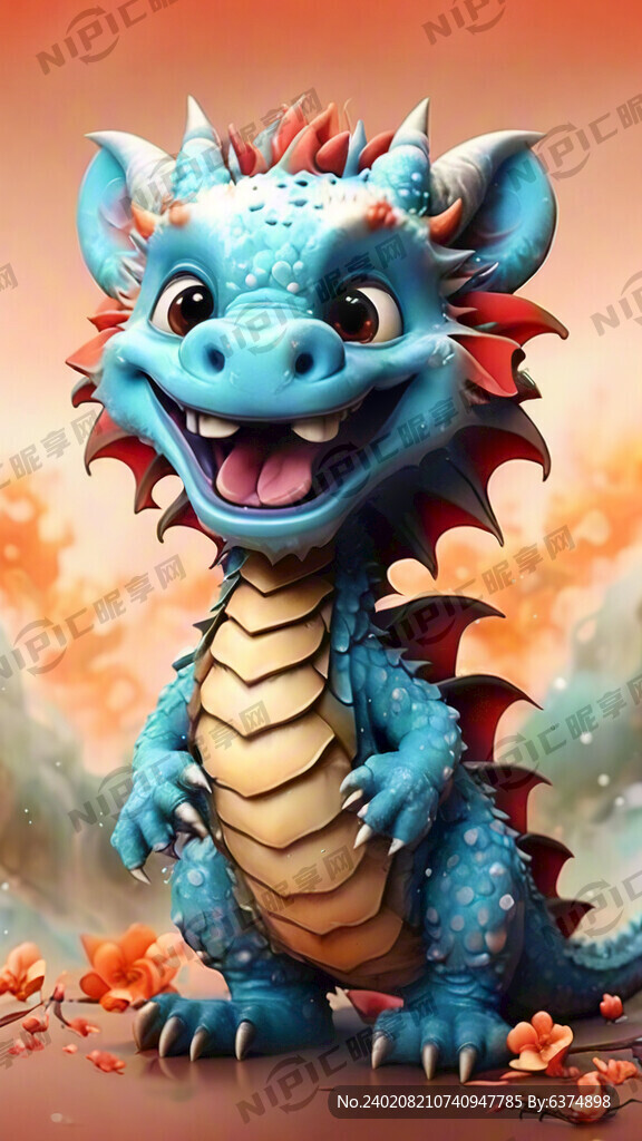 中国龙 可爱 喜气 淘气 卡通