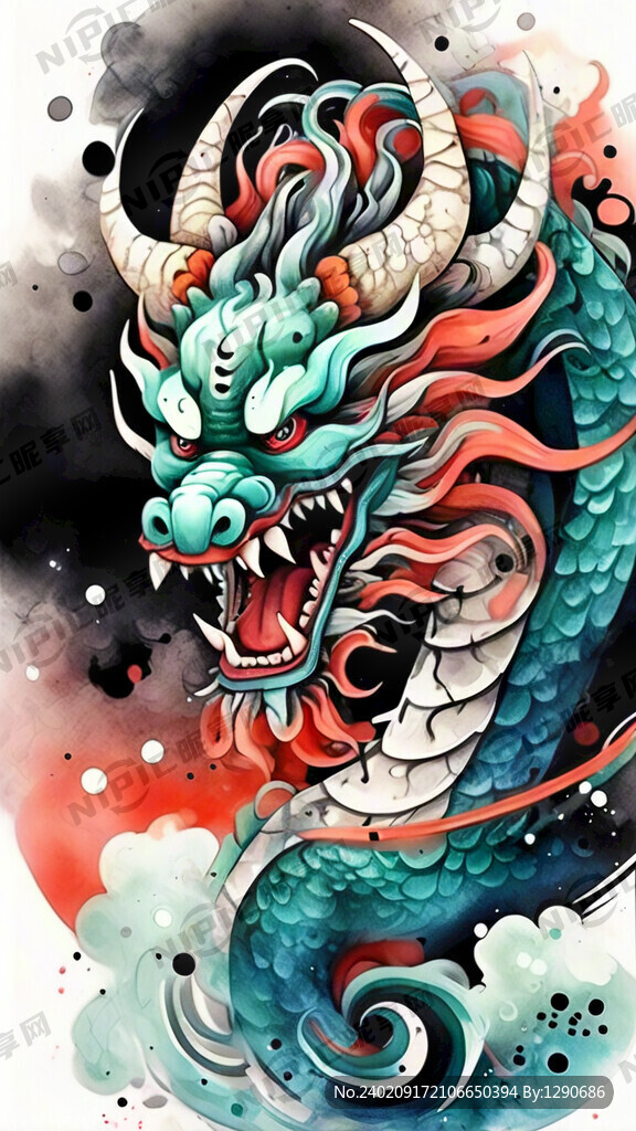 卡通中国龙 祥云