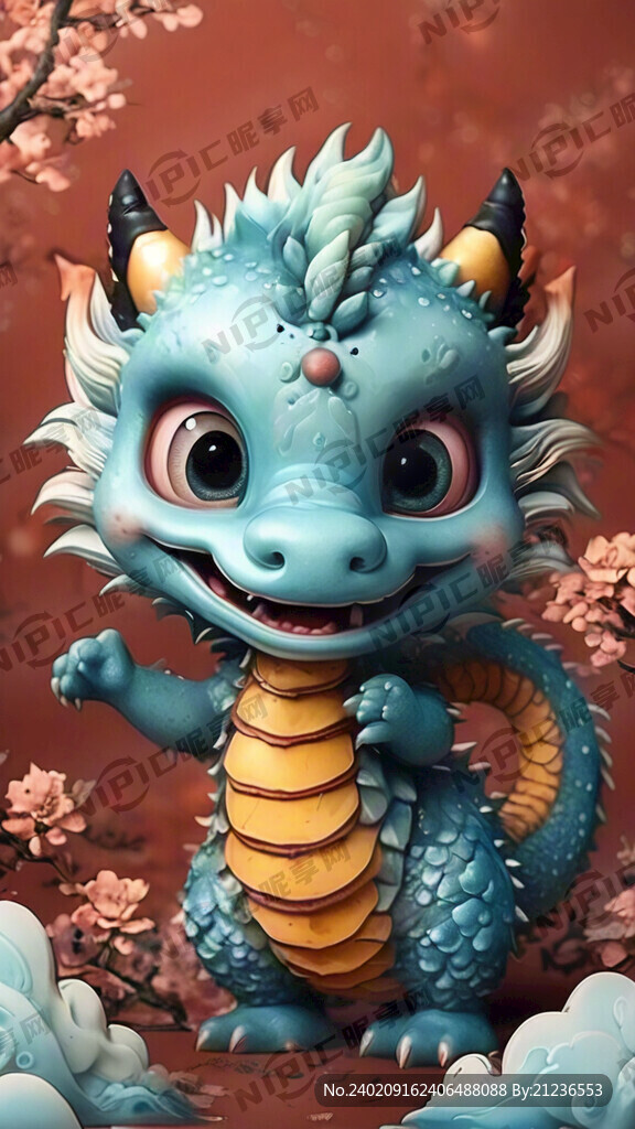 中国龙形卡通 龙年 可爱版
