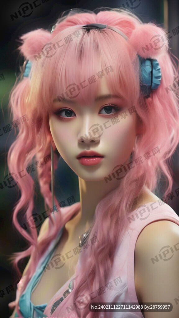 甜妹歌手 粉色头发