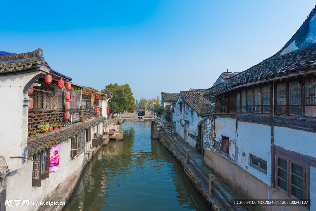 建筑 江南水乡 游船图片