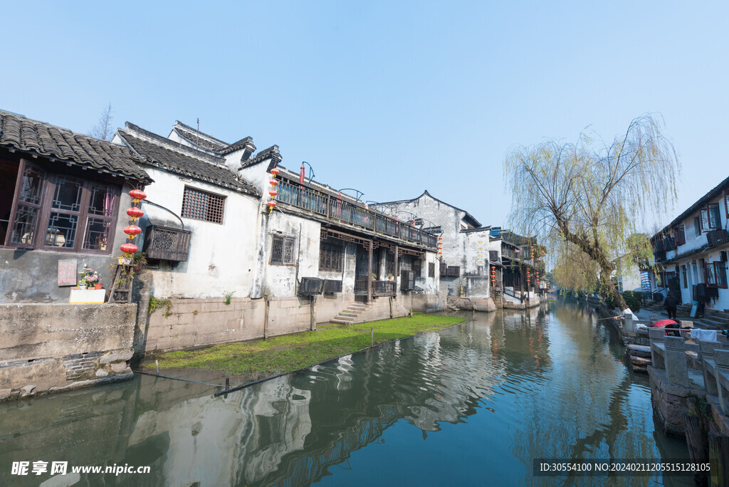 建筑 江南水乡 游船图片