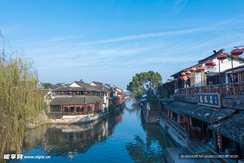 建筑 江南水乡 游船图片